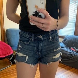 dark denim shorts